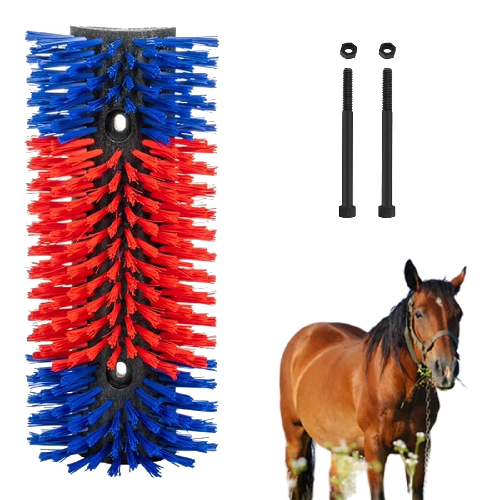 Cepillo rascador para ganado Rascadores for ganado, cepillos for caballos, kit for aliviar la picazón en la espalda for ganado, caballos, cabras, vacas, ovejas y cerdos(Blue+Red)