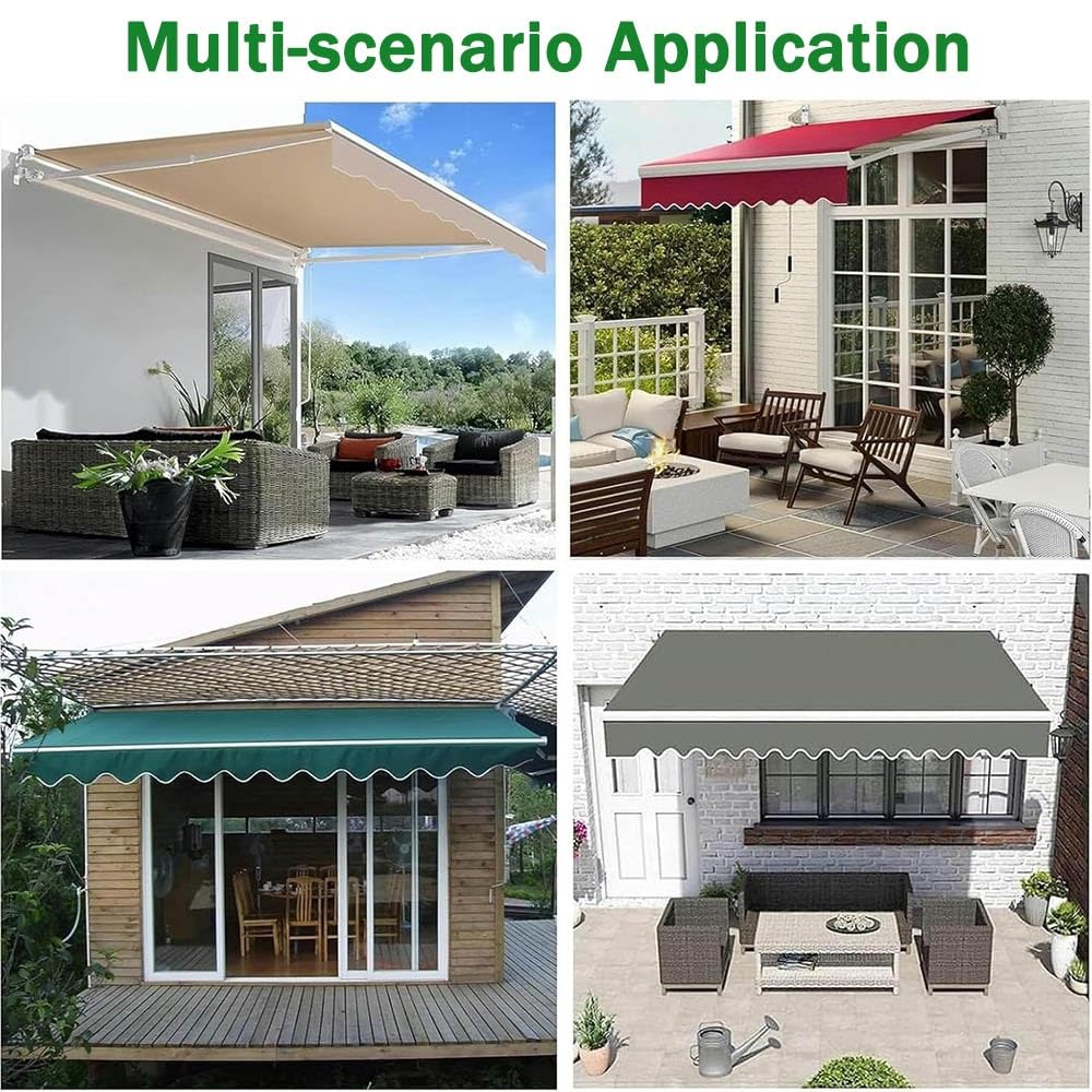 Telas para Toldos De Mercado, Lona Recambio para Toldo Retráctil,Cubierta Superior De Repuesto Ripstop para Toldo Patio Balcón Jardín(Gray,3.5x2m/12x6.5ft)