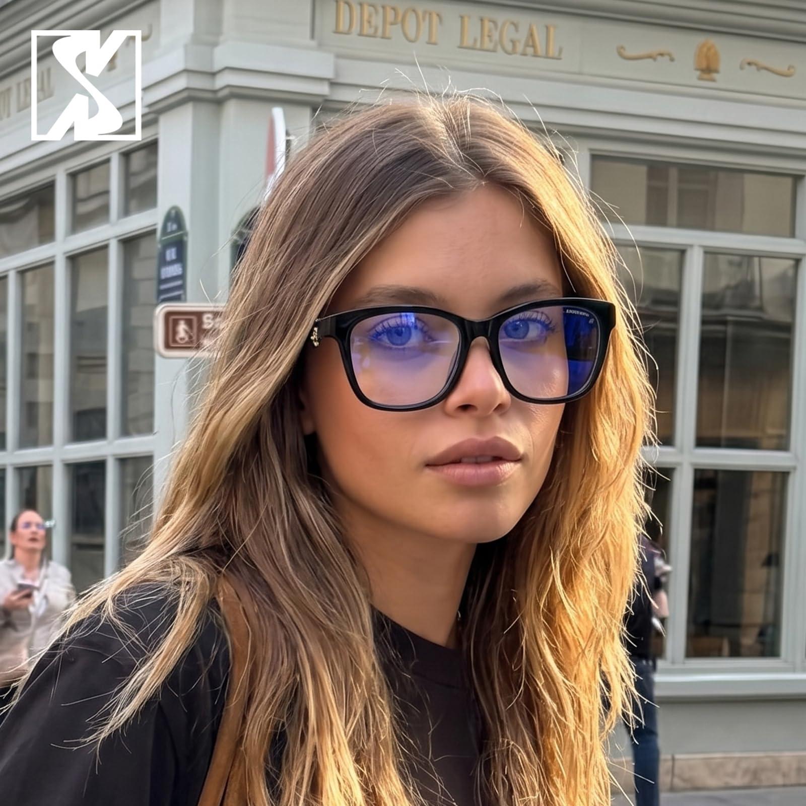 SHEEN KELLY Occhiali anti luce blu retrò Uomo Donna Montatura Quadrata spessa in acetato lenti in nylon trasparenti Occhiali per computer