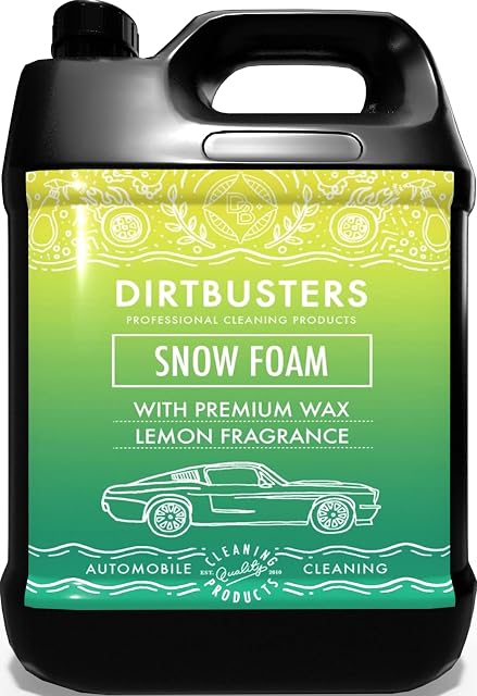 Dirtbusters Snow Foam Car Shampoo And Wax, Powerful Thick Foam Pre Wash Car Cleaner, Non Caustic & Safe Suitable For Cleaning All Vehicle Exteriors, Lemon (5L)