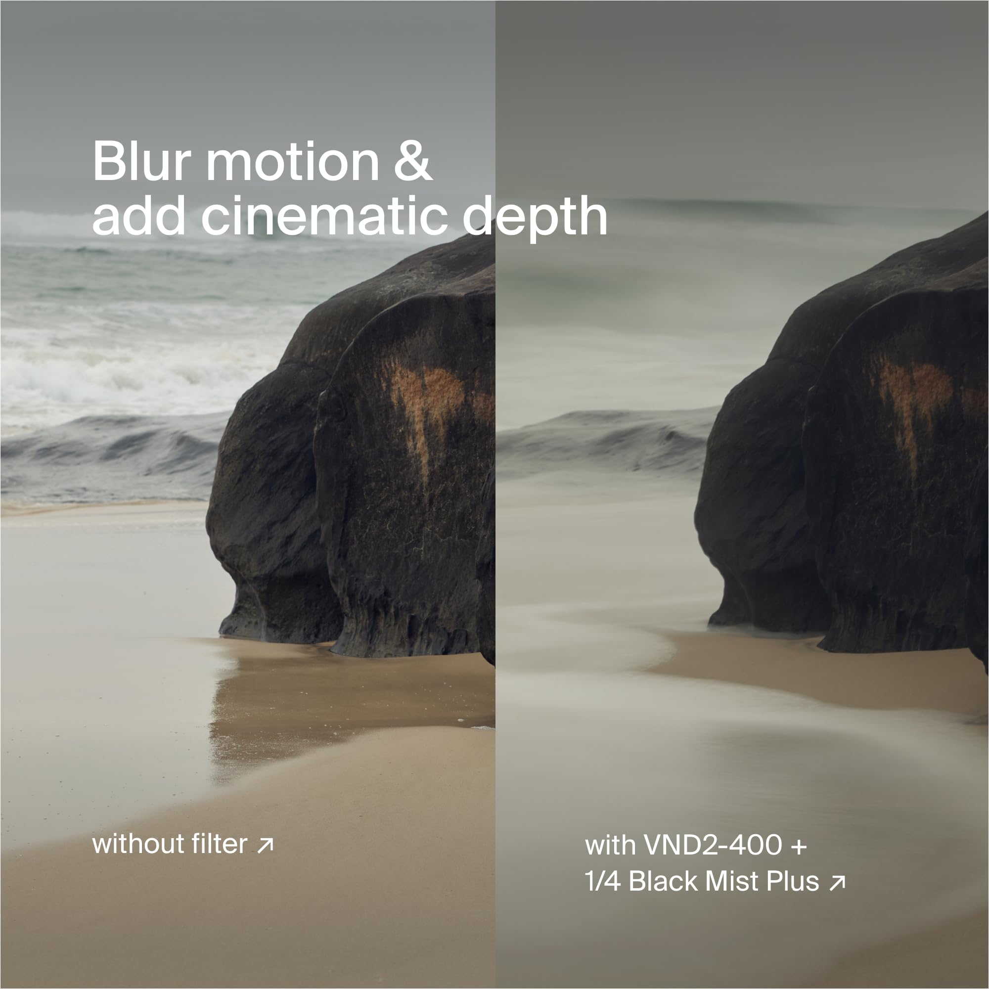 Urth 67 mm Filtro Variable ND2-400 + Ethereal Black Mist ¼ Difusor (Plus) - 20 capas Nano, filtro Para objetivos Con polarización mejorada y efecto difuso cinematográfico