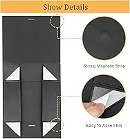 Vista 4 de 10.5"X7.5"X3.1" Black Magnetic Gift Box with Lid and Ribbon for Presents