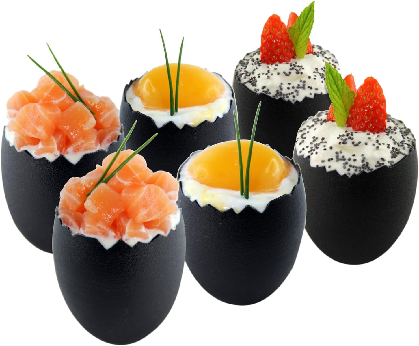 KUBB K133 Eggs Set of 6 Verrines Plastic Black