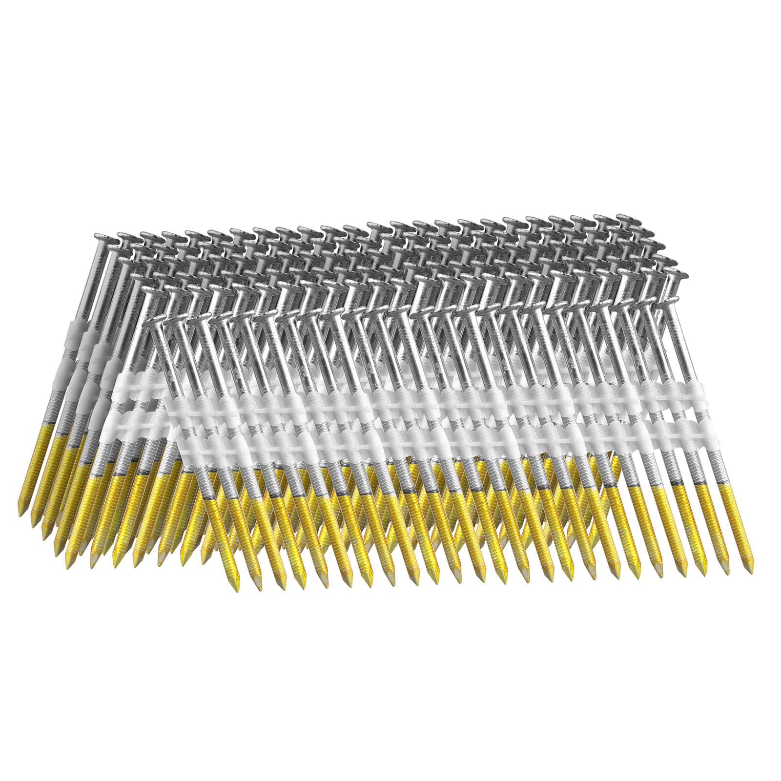 SITLDY 21 Degree Framing Nails 1000 Count, 3-Inch X .12" Ring Shank, Full Round Head Hot Dipped Galvanized, for Pneumatic Electric 20 to 22 Degree