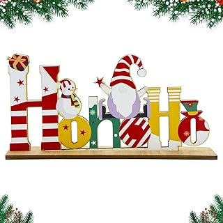 CHEERYMAGIC Christmas Table Decorations, Christmas Wooden Table Sign Xmas Tabletop Decorations Christmas Gnome Centerpiece Tabletop Signs for Home Party Decoration A4HOHOBJ