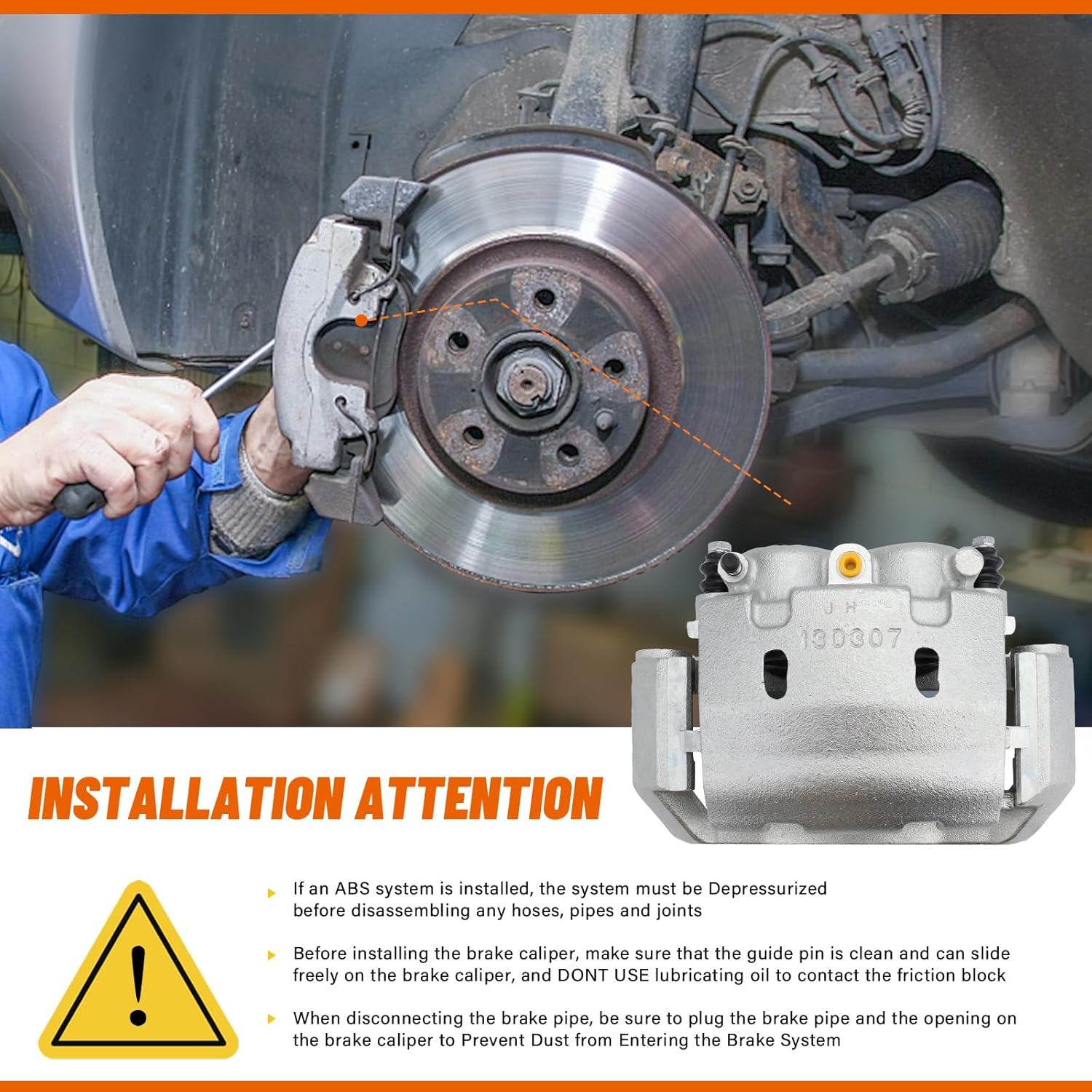 DRIVESTAR 18B8047 Rear Brake Caliper Driver Side ONLY Fit 2002 for Ford E-550 Econoline Super Duty, 2003 for Ford E-550 Super Duty, 1999-2004 for Ford F-450/ F-550 Super Duty, New Caliper