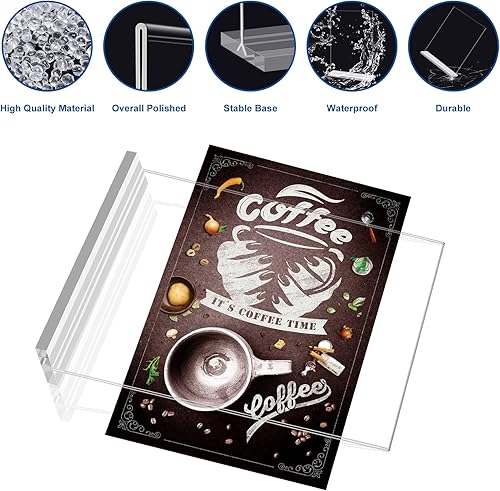 Miniatura 5 de Cranviech Paquete de 12 soportes acrílicos de 8.5 x 11 pulgadas, soporte de exhibición vertical de doble cara, soporte de papel de plástico, soporte