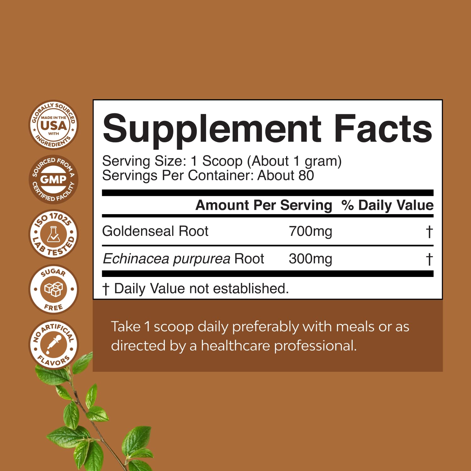 Goldenseal Root and Echinacea Powder - Premium Herbal Blend for Immune Support - USA Manufactured - Promotes Digestive Health - Mix Easily in Teas, Smoothies & Recipes - 80 grams - 1 Pack — Amazon image 8