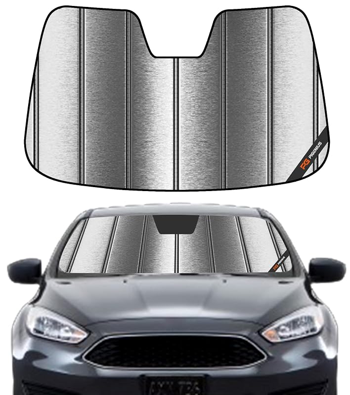 Protetor solar para para-brisa Pigenius para Ford Focus 2012 a 2018, prateado metálico
