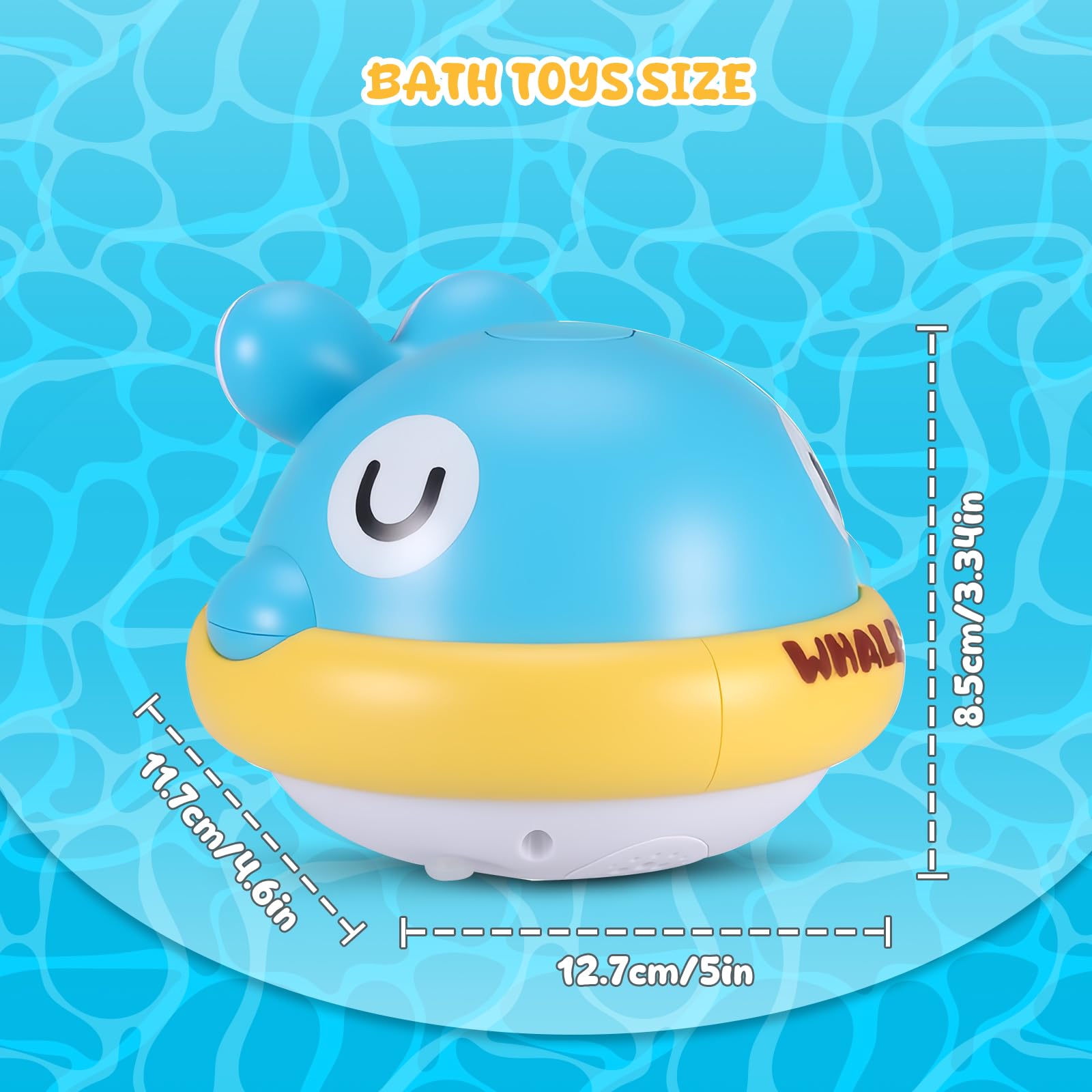 Baby Whale Bath Toy with LED Lights, Light Up Sprinkler Bath Toys for Babies 6-12 Months and Toddlers 1-3 Years - Image 4