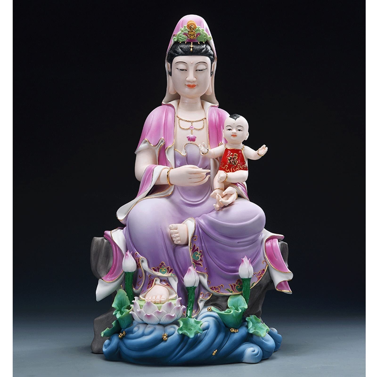 Escultura de Estatua de Buda Mujeres Buddha Feng Shui Collection Wealth Fortune Crafts Collectibles y Figuras Decoración del hogar Adornos