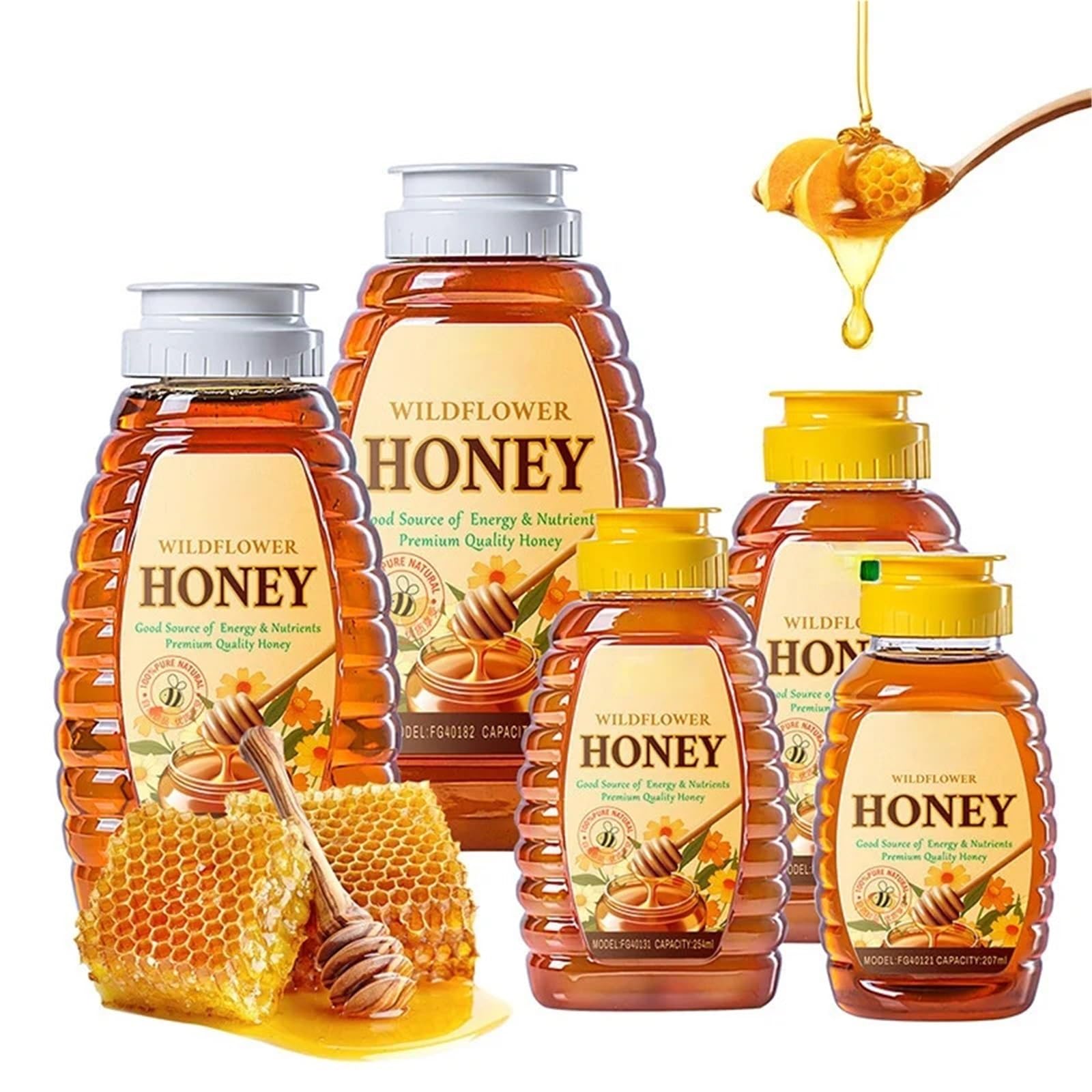 Confezione da 300 pezzi di bottiglia di in plastica da 180 ml/6 oz, tappo a valvola in silicone, erogatore di for uso alimentare