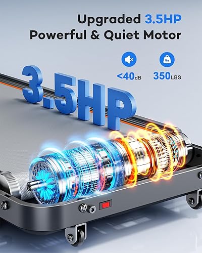 Miniatura 3 de Foldable Treadmill with 10% Incline Upgrade 3.5HP Low Noise Walking Pad Treadmill with Handle Bar 4 in 1 Portable Under Desk Treadmills for