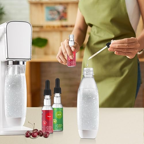 Miniatura 16 de Pipetas con cuentagotas de vidrio compatibles con SodaStream Bubly Bubbly Drops sabores para accesorios Soda Stream (blanco, 3 unidades)