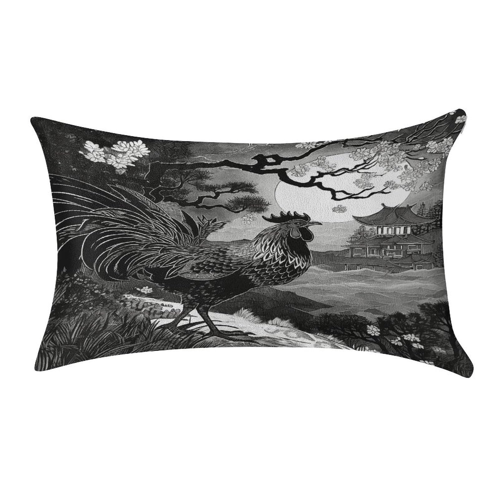Btcowzrv Style Hand Drawn Chicken Pattern Pillow Cover Pillow Case Pillowcase
