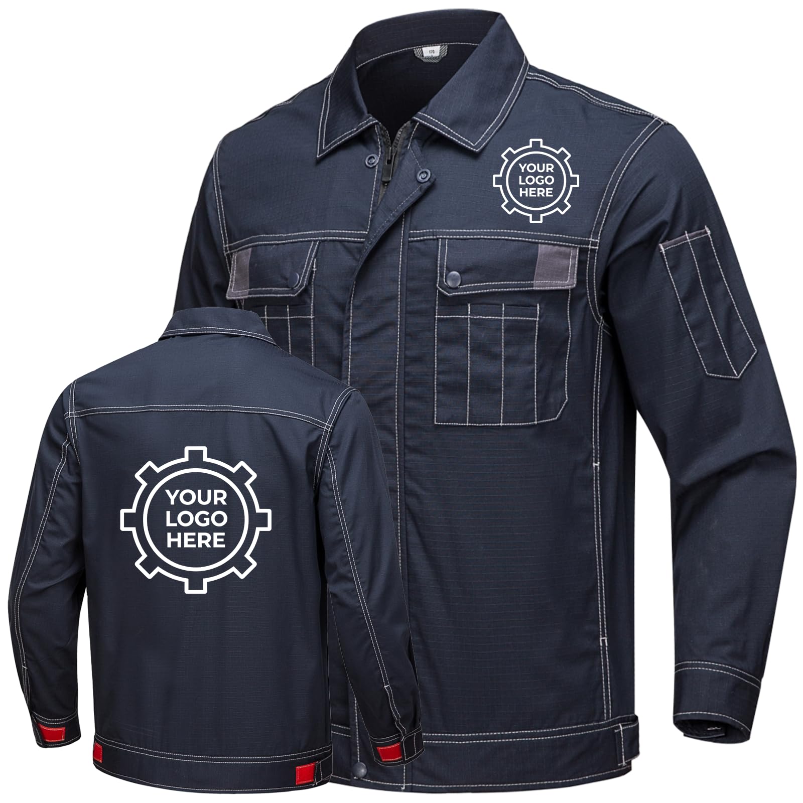 Chaqueta de trabajo de soldadura personalizada personalizada con tu logotipo, abrigo unisex Ripstop, transpirable, duradero, uniforme corporativo