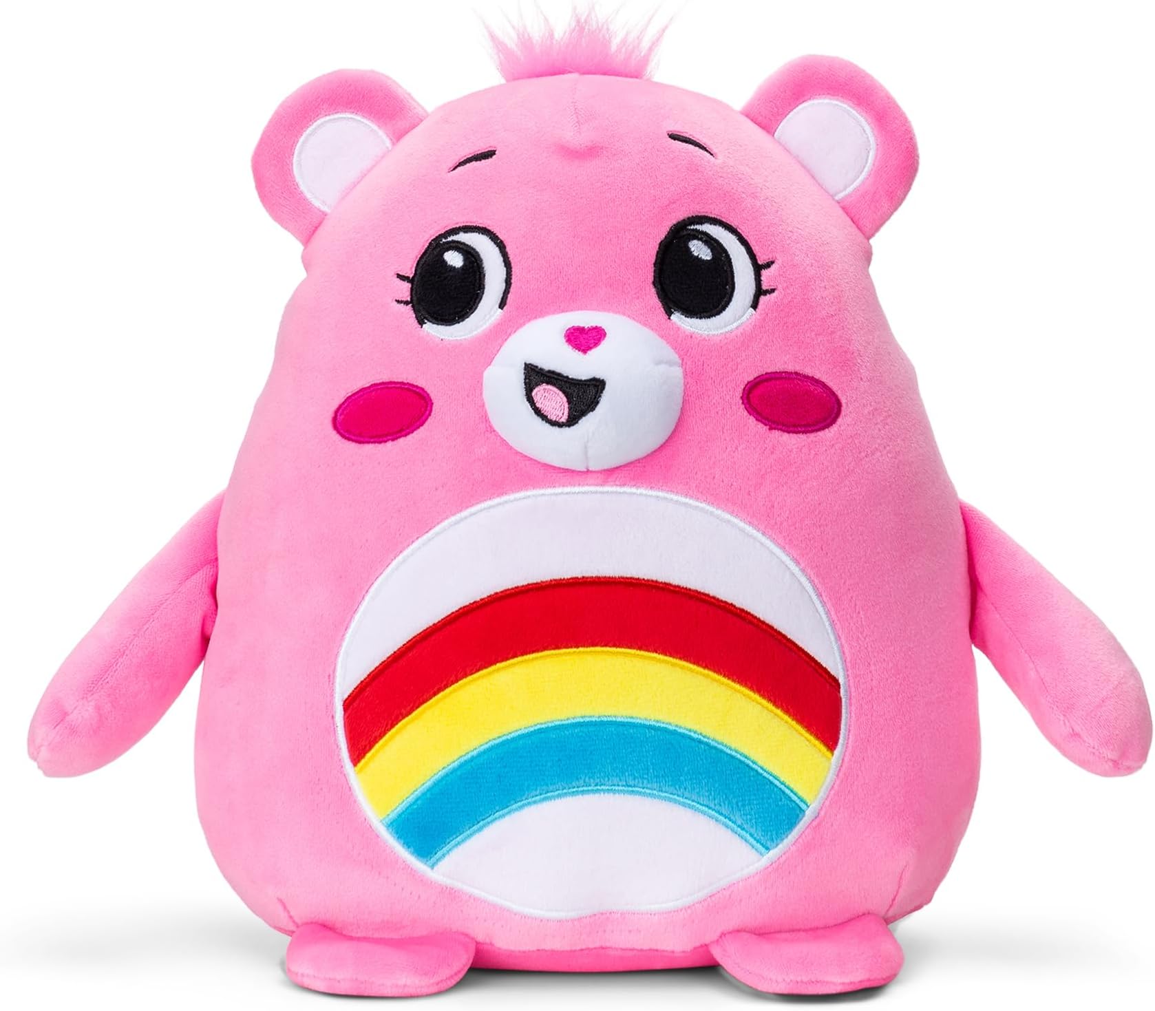 Care Bears Squishy 10" Plush Cheer Bear - Pink, Soft Huggable Squishy Material! – Good for Girls and Boys, Employees, Collectors, Ages 4+