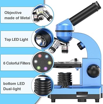 Microscope for Kids Beginners Children Student, 40X- 1000X Compound Microscopes with 52 pcs Educational Kits