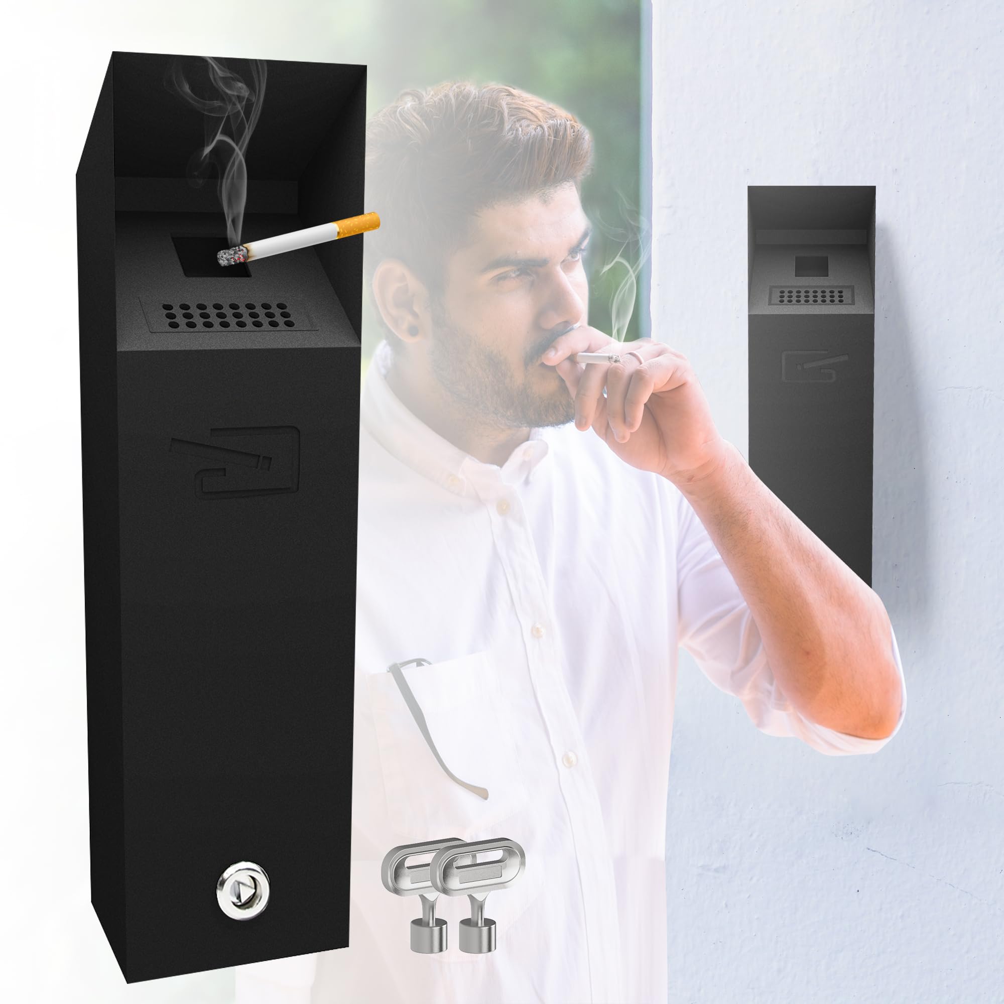 Guanpin Aschenbecher Für Draußen - Feuerfester Zigarettenentsorger Für Garten & Terrasse