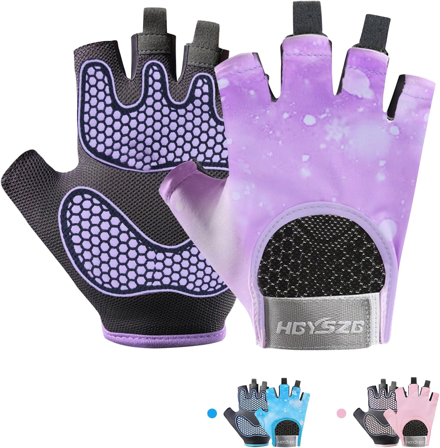 Boys Girls Non-Slip Cycling Gloves Half Finger - Padded Grips Palm for Unisex Children, Ideal for Summer Riding, MTB, Bike, Sports, Hiking, Climbing, and Gym