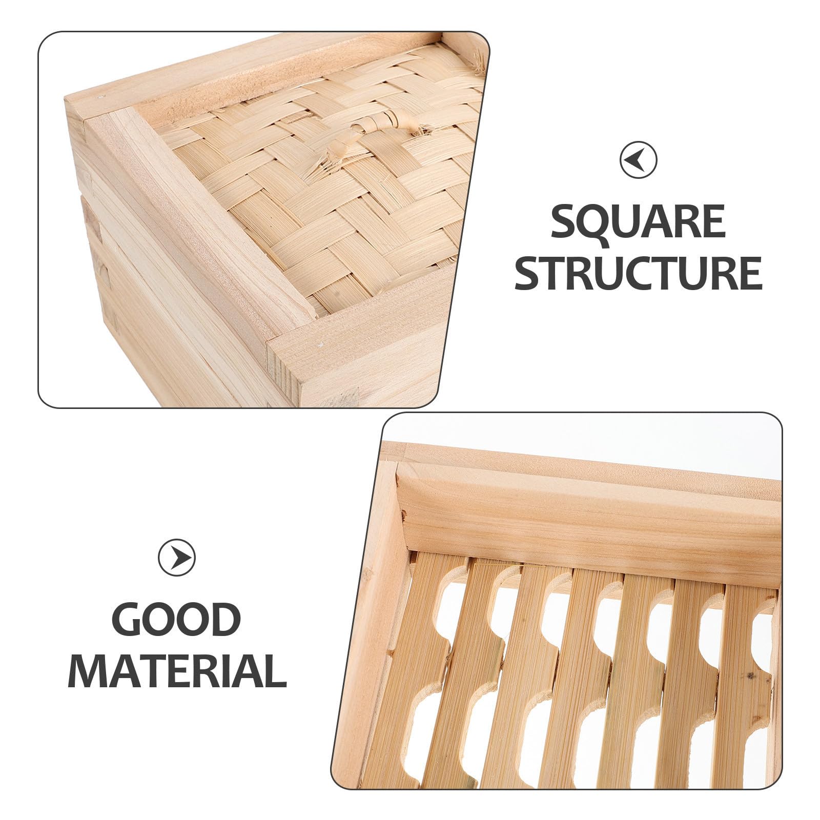 Cesta Vaporera de Madera de 15cm con Tapa para Dumplings
