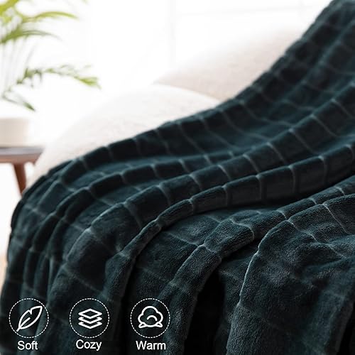 Miniatura 3 de Bertte Manta Decorativa, 330 GSM súper suave ligera de lujo de forro polar para sofá cama ultra lujosa cálida y acogedora para todas las estaciones,