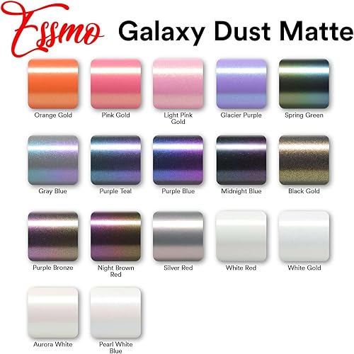 Miniatura 7 de 2 piezas de 4 x 8 pulgadas (3.9 in x 7.9 in) muestra de polvo de galaxia mate negro dorado camaleón metálico cambio de color cambio de color