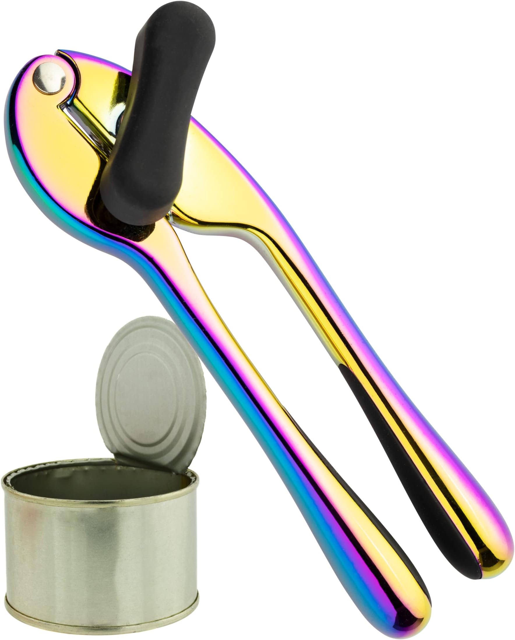 Premium 2-in-1 Manual Can Opener - Taylors Eye Witness, Easy to Use Tin Opener, Perfect Kitchen Gadget Made with Built-in Bottle Opener, Sturdy Zinc Aluminum Construction with Iridescent Colouring.