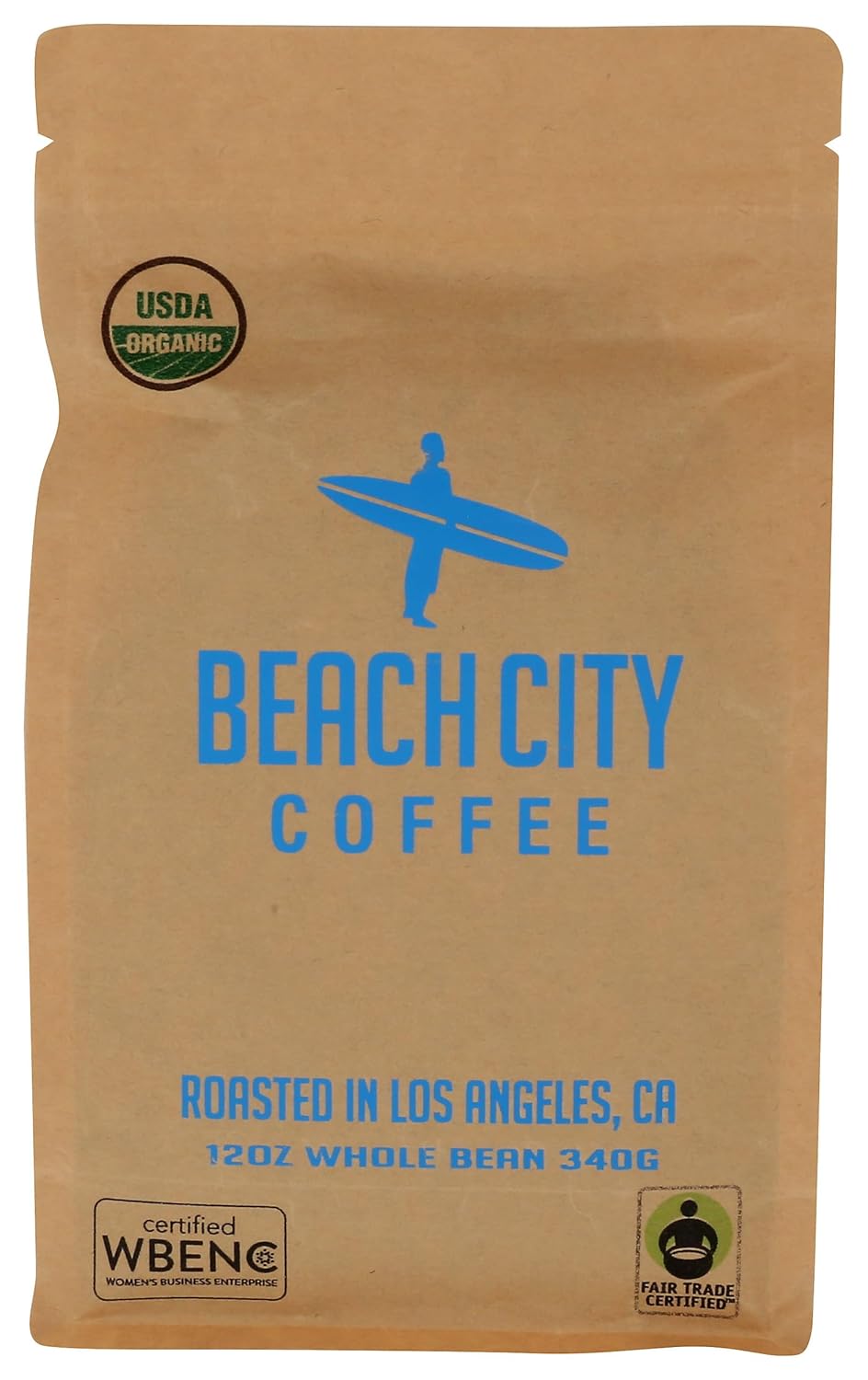 Beach City Coffee, Coffee House Blend Whole Bean Organic, 12 Ounce
