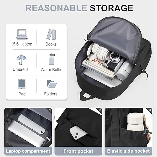 Miniatura 3 de WEPOET Mochila de escuela secundaria para adolescentes, linda mochila universitaria para mujeres, bolsa de escuela secundaria, mochila de viaje