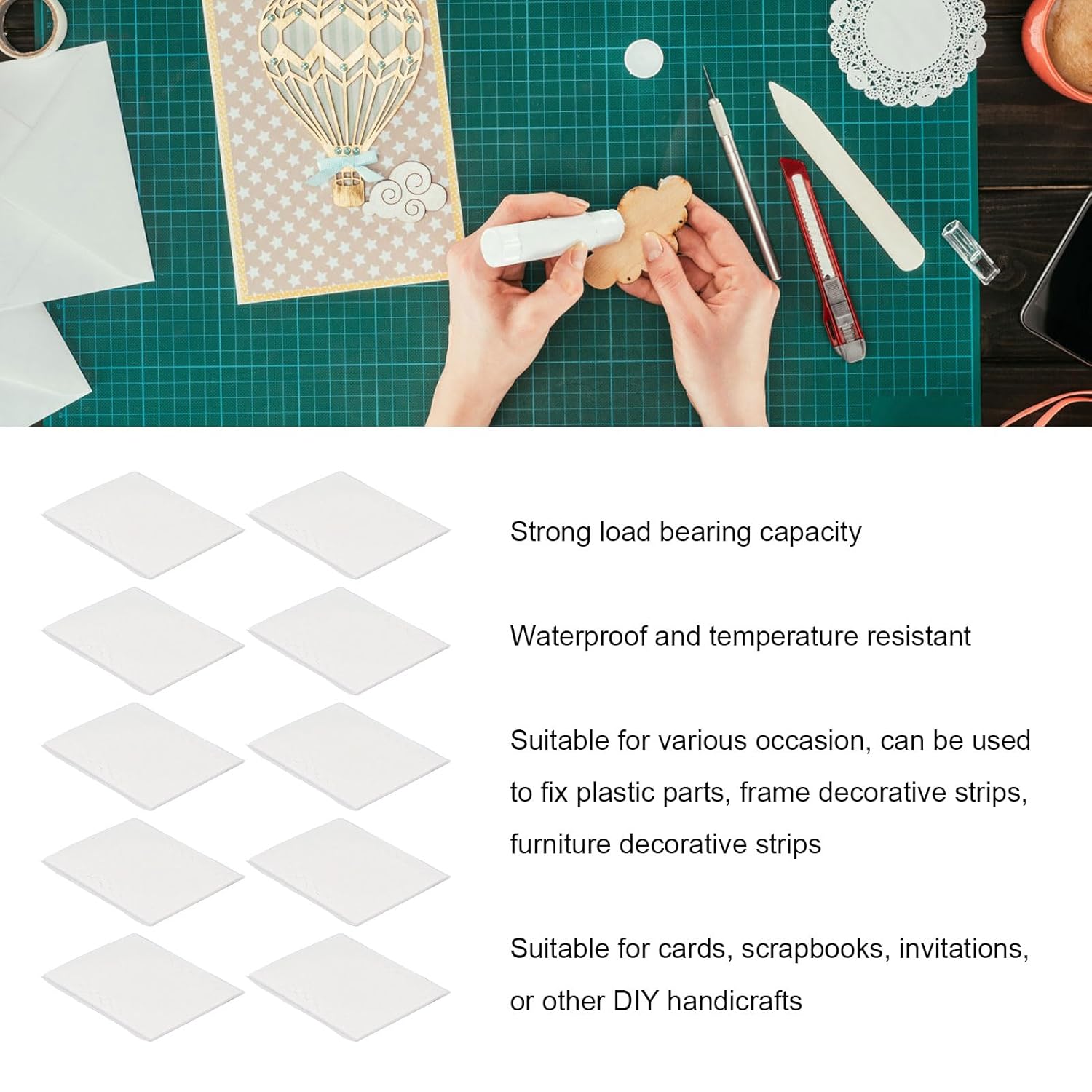 10 Set Double Sided Foam Tape Foam Mounting Tape 6.4mm Diameter 2mm Thickness PE Self Adhesive Foam Tape for Industrial Office Use