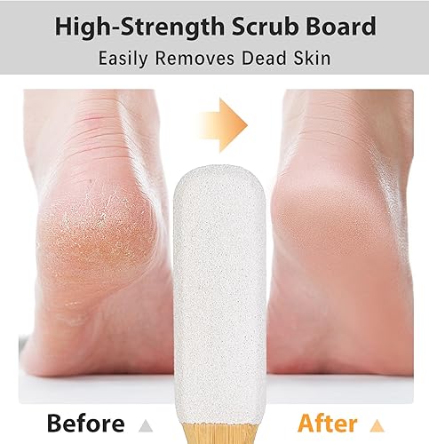 Miniatura 4 de Paquete de 2 limas de callos para pies, removedor de callos para pies, piedra pómez natural para talones agrietados, doble uso húmedoseco, cuidado