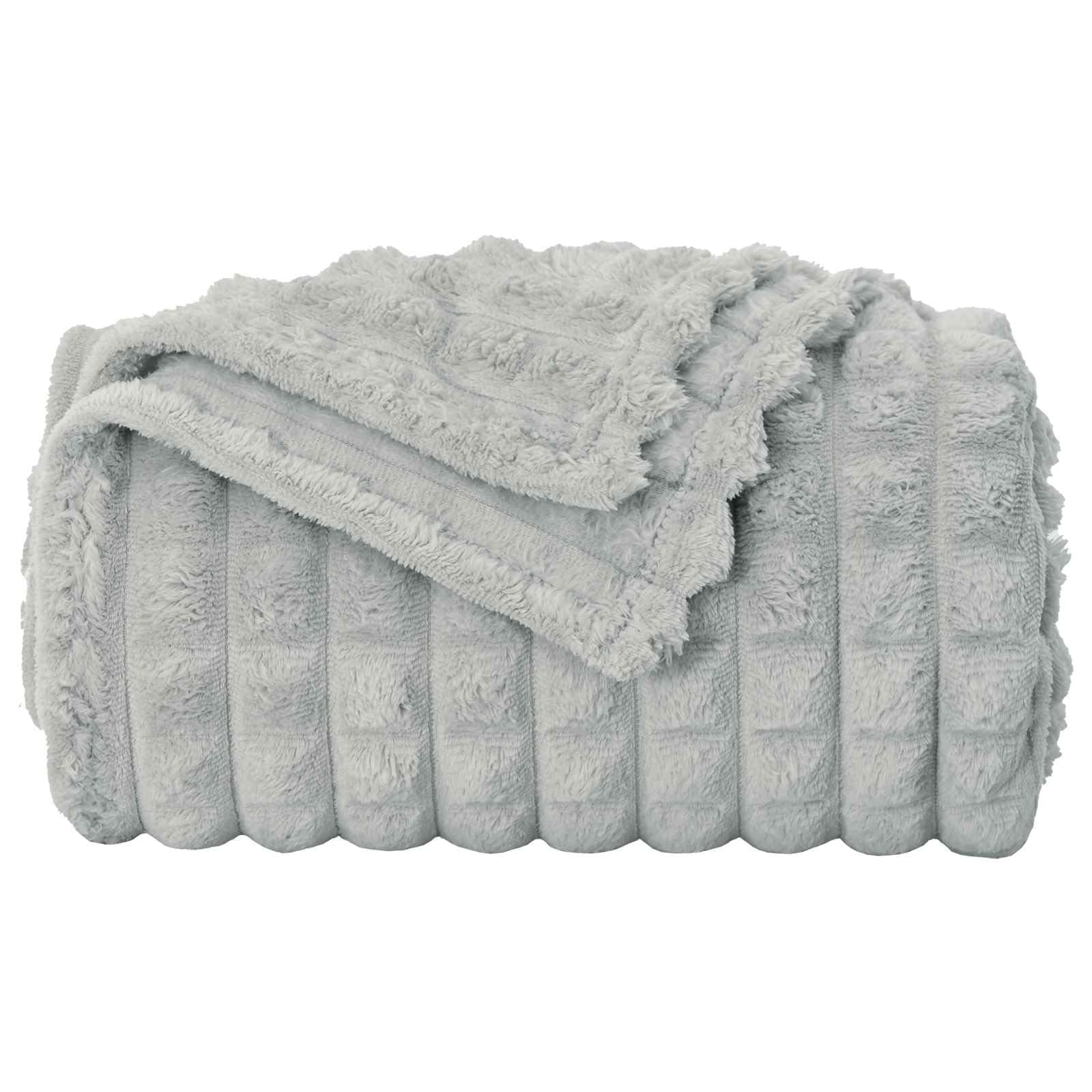Manta gris 240 x 220 cm, de forro polar, manta a cuadros para sofá, dormitorio, salón, ligera, cálida, suave, transpirable, para camping, viajes, otoño y primavera
