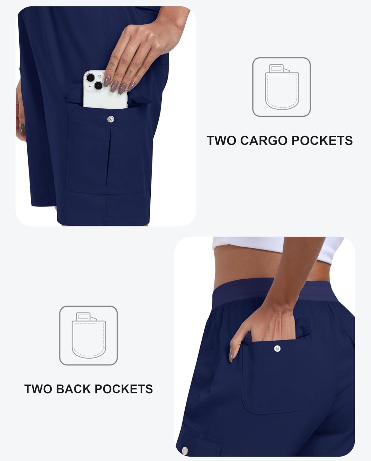 MoFiz Women's Hiking Shorts Athletic Outdoor Cargo Shorts for Women Quick Dry Running Summer Shorts with Pockets - Image 4