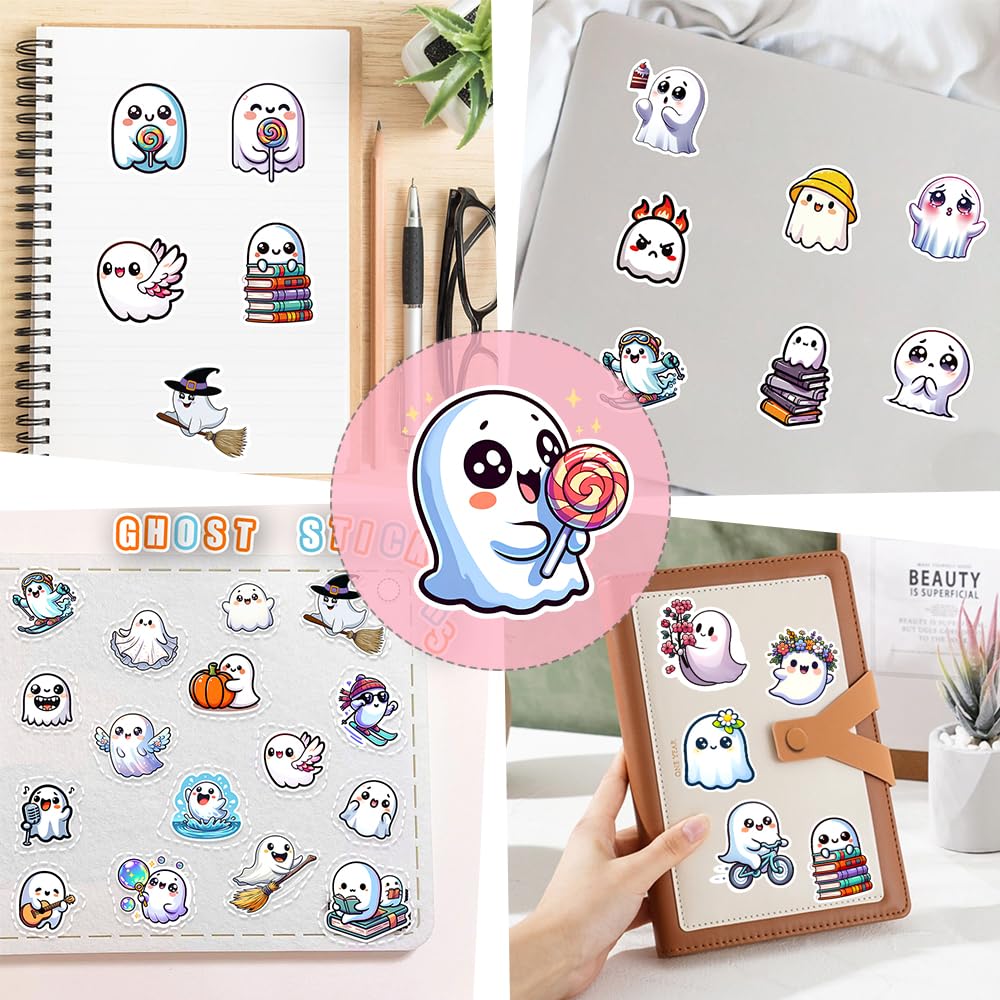 Name Tags For Party 60pcs Cute Ghost Stickers With 12 Character Designs ...