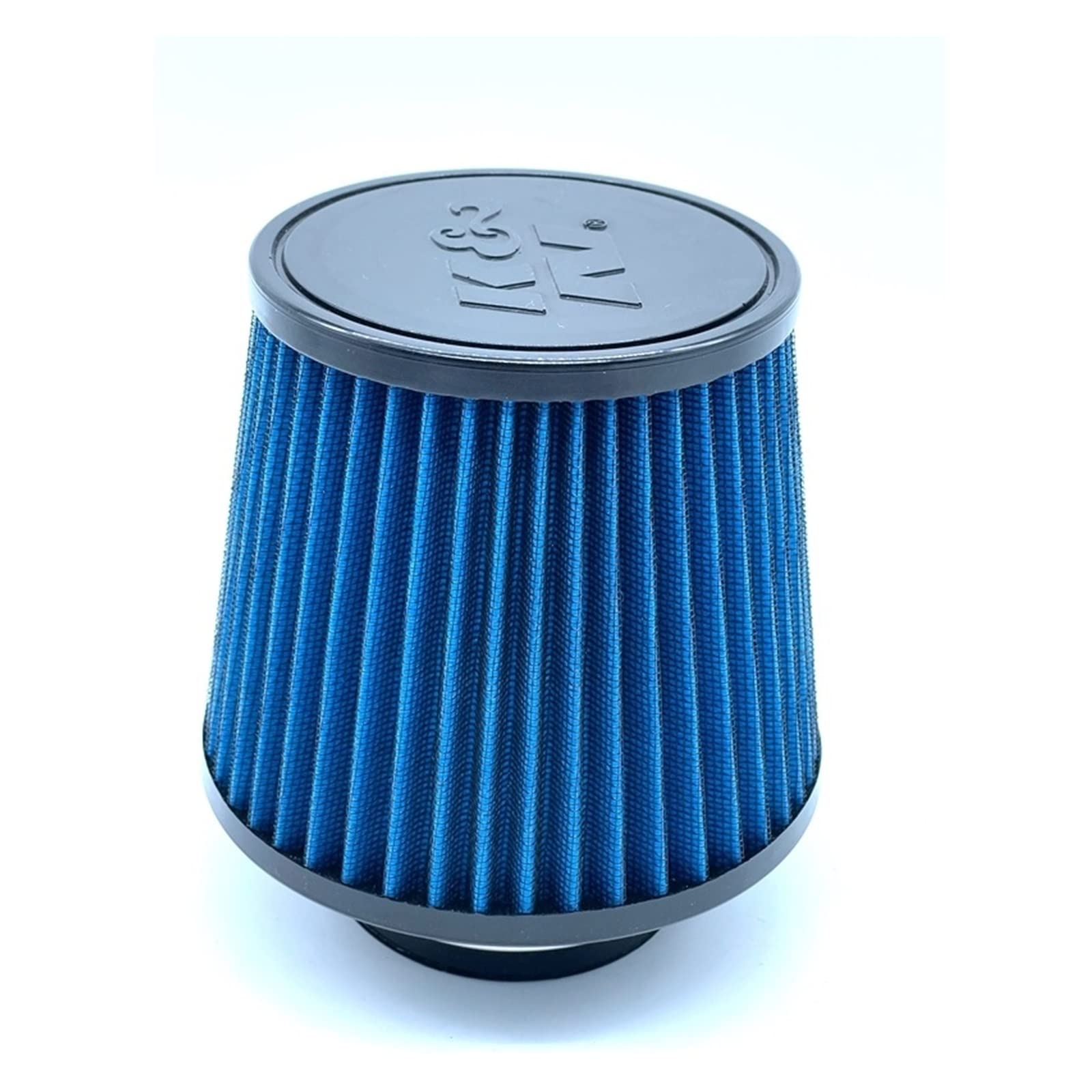 Uniwersalny samochodowy filtr powietrza o wysokim przepływie filtr powietrza wlotowego zestaw indukcyjny wlot zimnego powietrza o wysokiej mocy siatka stożek czerwony3"76mm 14084-2 (Color : BLUE)