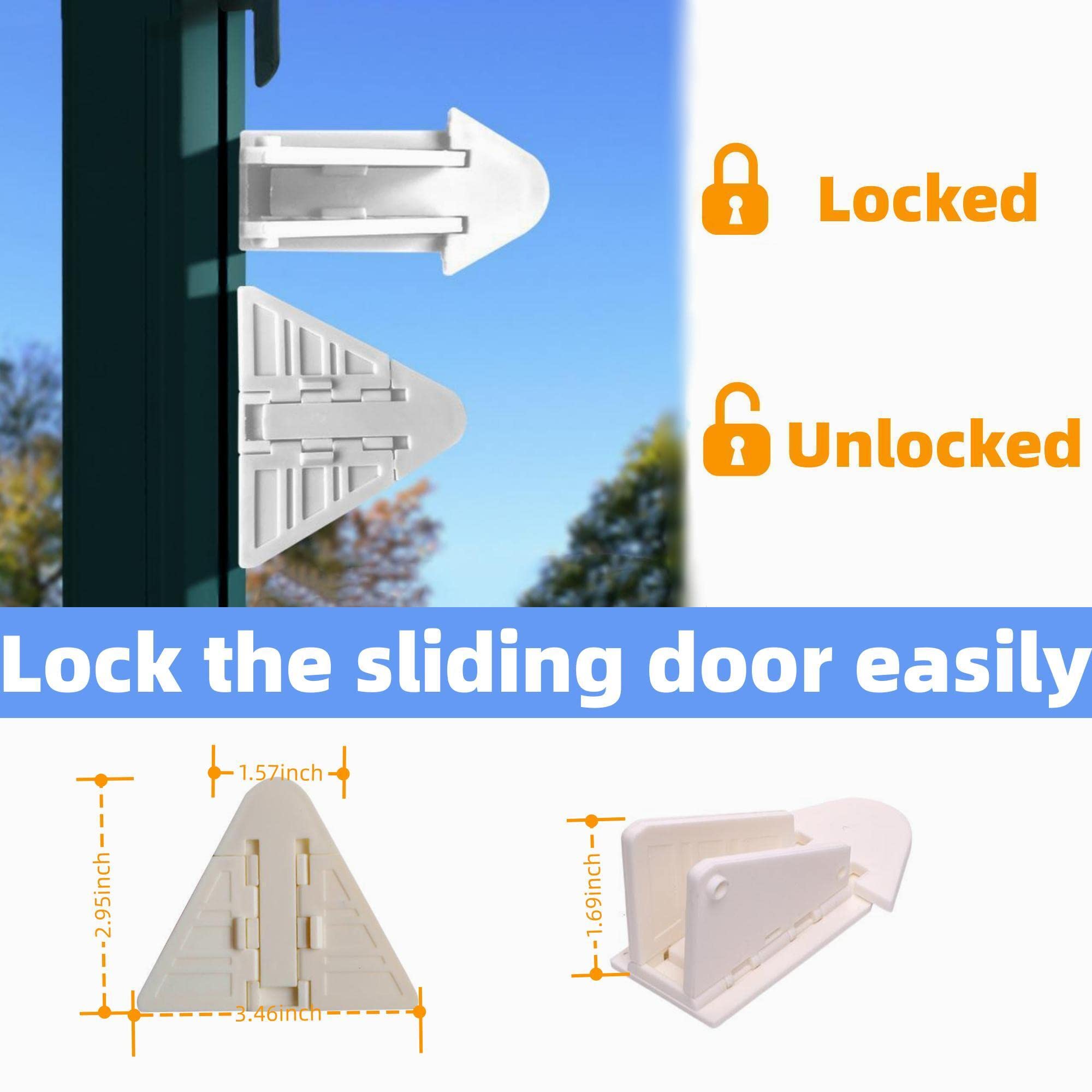 4 Pack Sliding Door Lock For Kids Safety, Window&Door