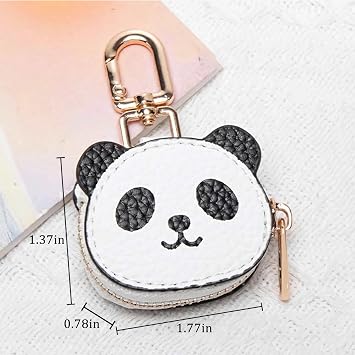 mini cute coin purse pouch panda keychain, change kawaii bag charm pouch for handbags, animal novelty fun keychains for women, bag aesthetic accessories charms panda tiny gifts