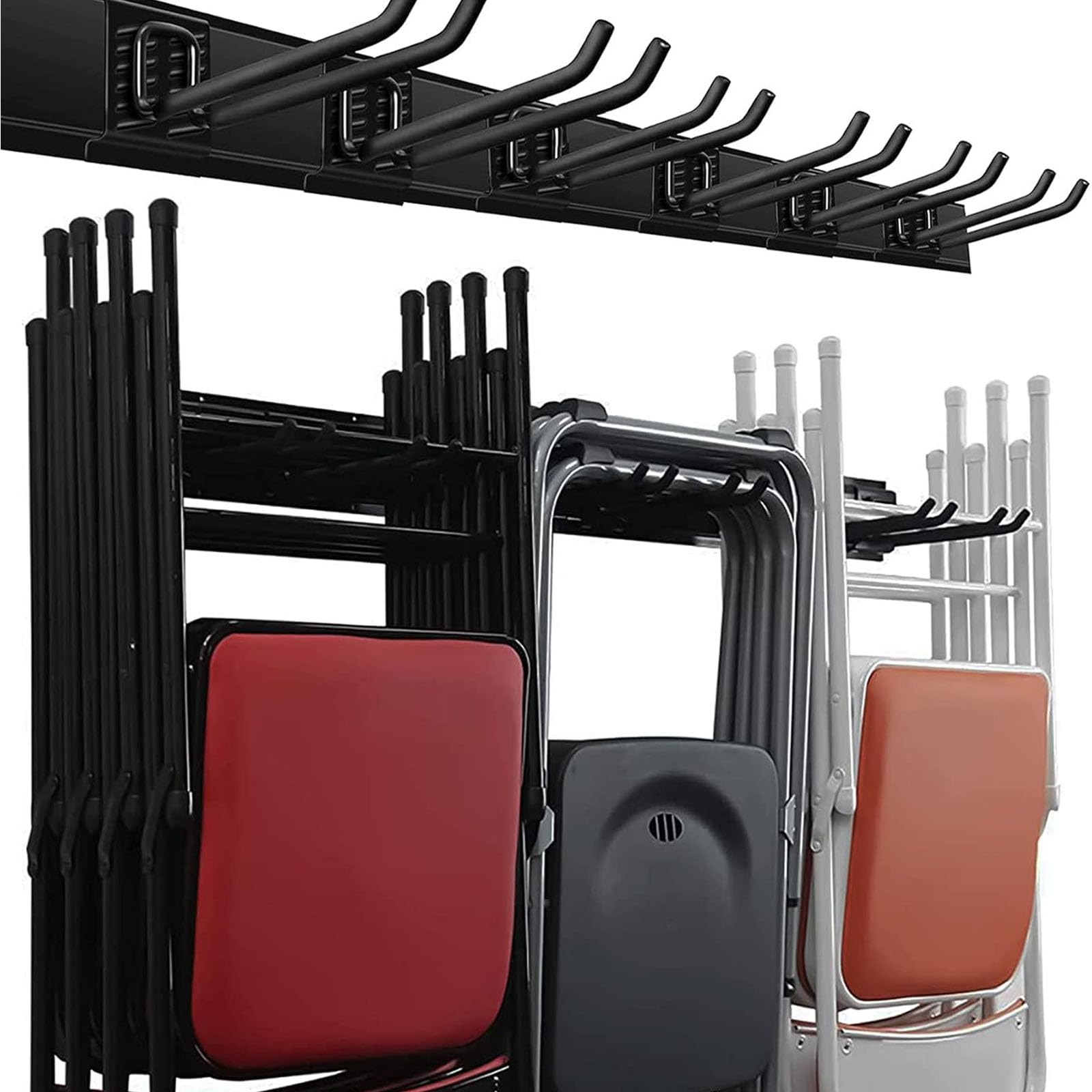 Ganchos plegables de hierro para organización de pared, colgador de herramientas resistente con diseño personalizable, ahorro de espacio, ganchos de pared de metal para organización de equipos