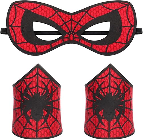 Juego de máscara de araña y pulsera, máscaras de superhéroe de Halloween para mascaradas, cosplay, fiesta de disfraces