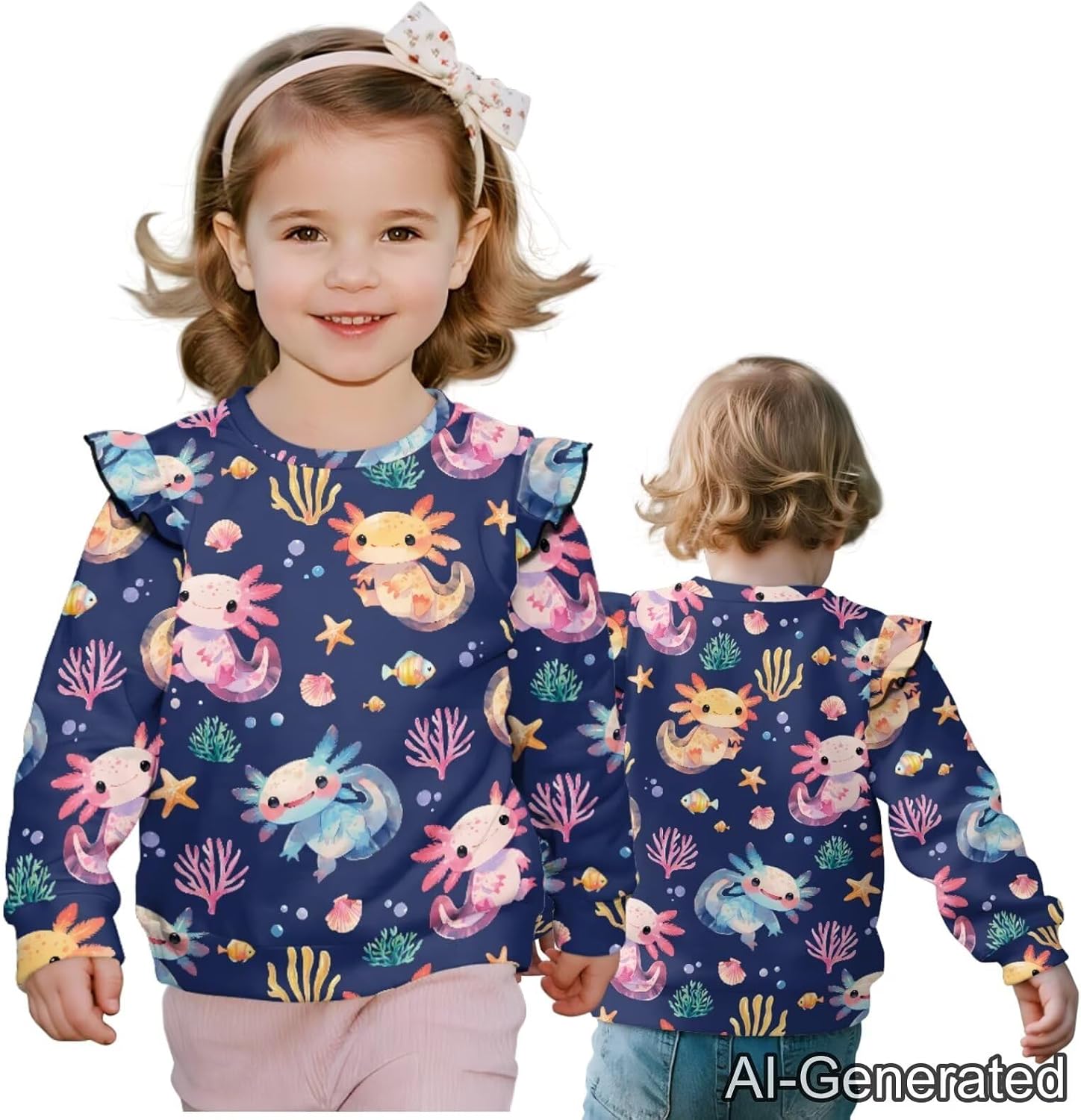 Renewold Girls Shirts Ruffle Long Sleeve Toddler Girl T-Shirts Kids Blouse Soft Comfy Tee Tops Sweatshirts Pullover