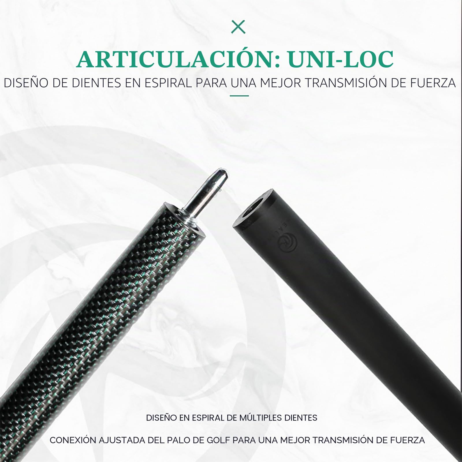 KHEALING Taco de billar de fibra de carbono de 58 pulgadas, estructura 1/2, conector de 3 dientes, punta de 12,4 mm, 540-567 g, adecuada para jugadores de billar profesionales