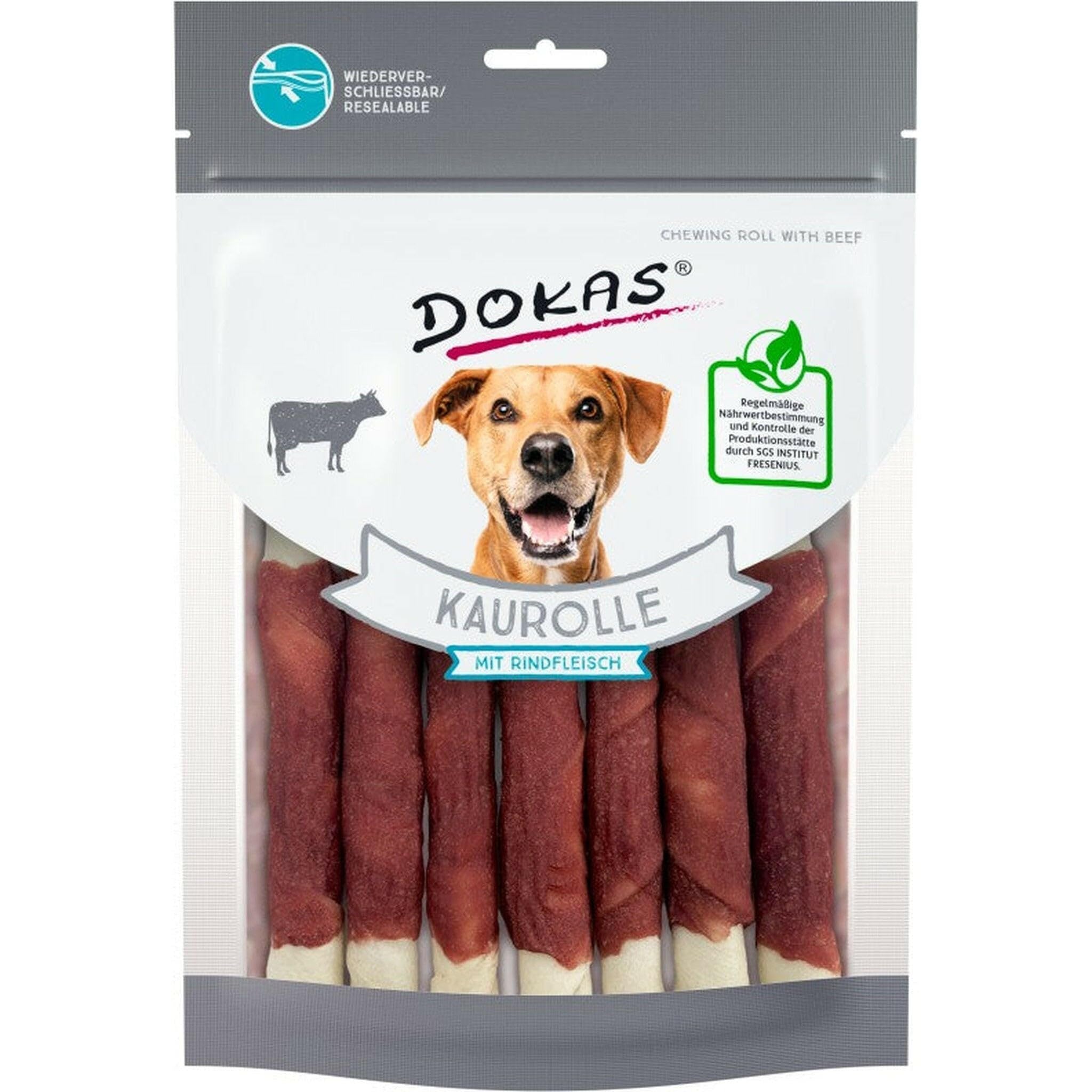 Dokas Rollo para masticar perro con carne de vacuno para perros – 1 x 190 g