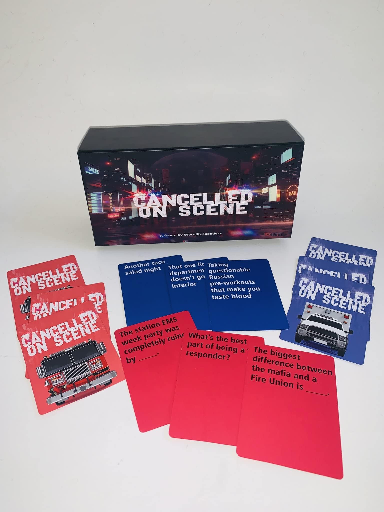 OumeBiu Cancelled On Scene Card Game - Adult Game Night - Gift for EMS, Firefighters, First Responders, & Health Care Workers - Group Paramedic Board Game