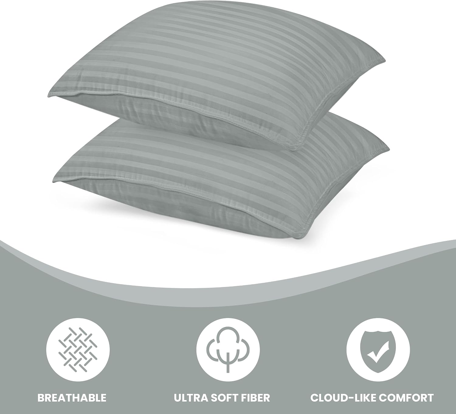 Utopia Bedding Bed Pillows for Sleeping King Size (Light Grey), Set of 2, Cooling Hotel Quality, for Back, Stomach or Side Sleepers