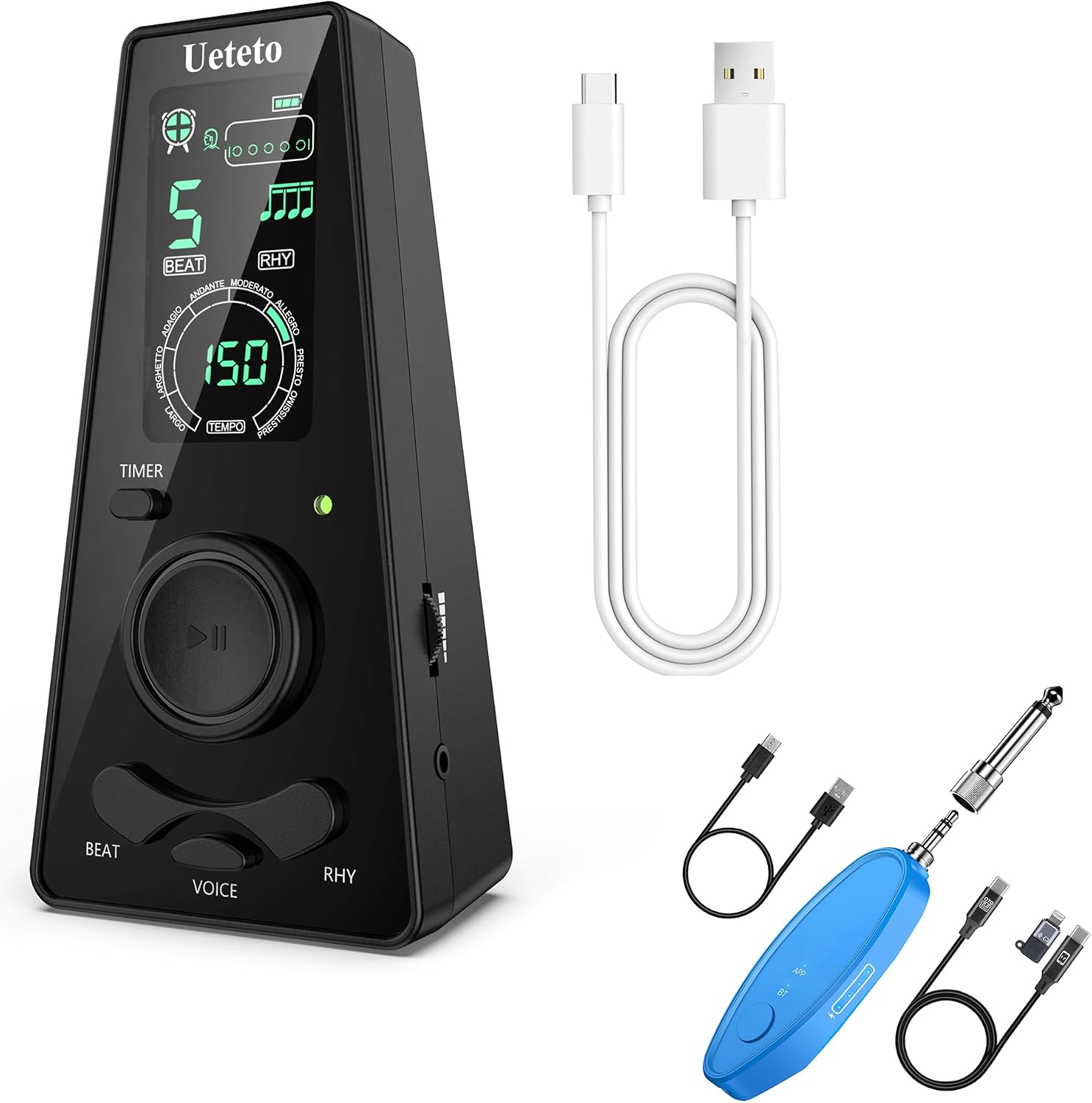 Ueteto AI Vocal Removal with BT for Karaoke and Digital Metronome for All Instruments