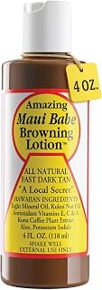 Maui Babe Browning Lotion: Natural Hawaiian Tan Accelerator with Vitamins A, C, E - Moisturizing for All Skin Types, 4oz USA-Made