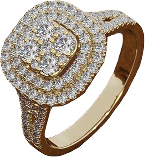 Anillos de promesa para mujer, anillos de aniversario de plata de ley, anillos redondos de boda, regalos de cumpleaños para mujeres