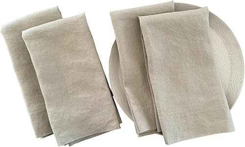 Miniatura 10 de Eight Owls Servilletas de lino  Servilletas de tela de lino puro lavado a la piedra  Tamaño 20 x 20 pulgadas  Dobladillo de 2 pulgadas con esquinas