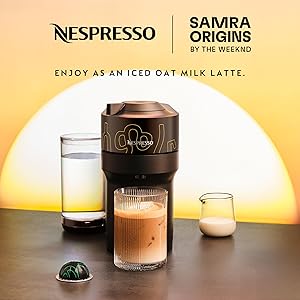 Nespresso Vertuo Pop+ Coffee and Espresso Maker by De'Longhi, Samra Origins by The Weeknd Vertuo Buna Yellow